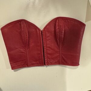 Kiki de Montparnasse Red Lambskin Leather Bustier Corset Top Small. Perfect.